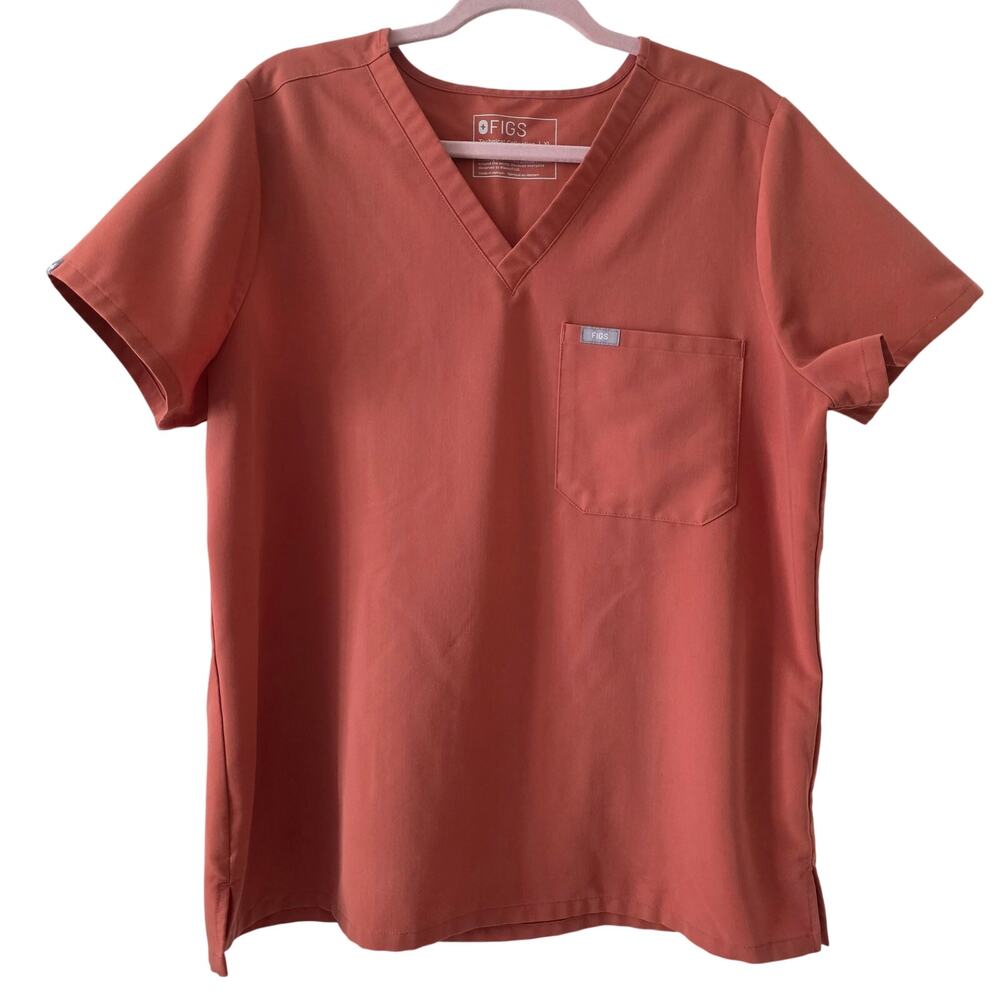 Figs Catarina 1 Pocket Scrub Top "Terracotta" PO#2829 Size XL